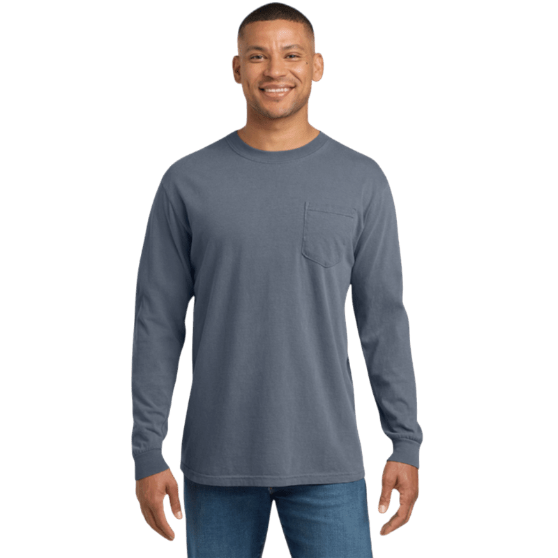 Comfort Colors ® Heavyweight Ring Spun Long Sleeve Pocket Tee - Long-Sleeved T-Shirts - SwagWear