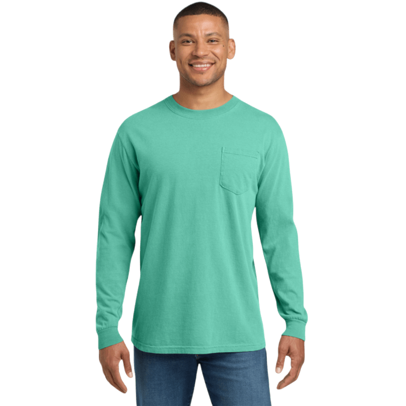 Comfort Colors ® Heavyweight Ring Spun Long Sleeve Pocket Tee - Long - Sleeved T-Shirts - SwagWear