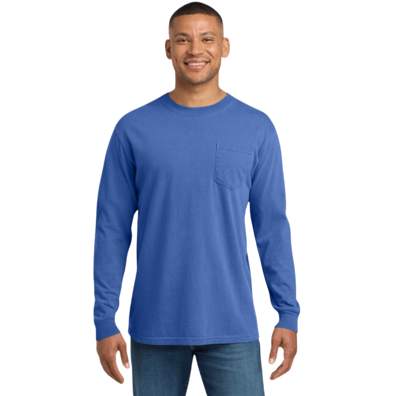 Comfort Colors ® Heavyweight Ring Spun Long Sleeve Pocket Tee - Long - Sleeved T-Shirts - SwagWear