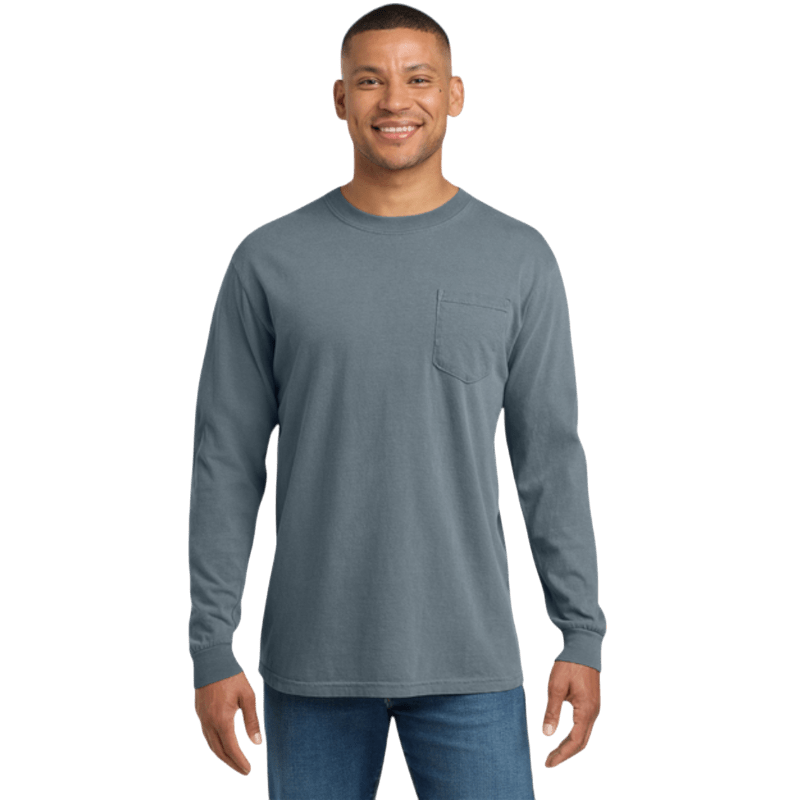Comfort Colors ® Heavyweight Ring Spun Long Sleeve Pocket Tee - Long - Sleeved T-Shirts - SwagWear