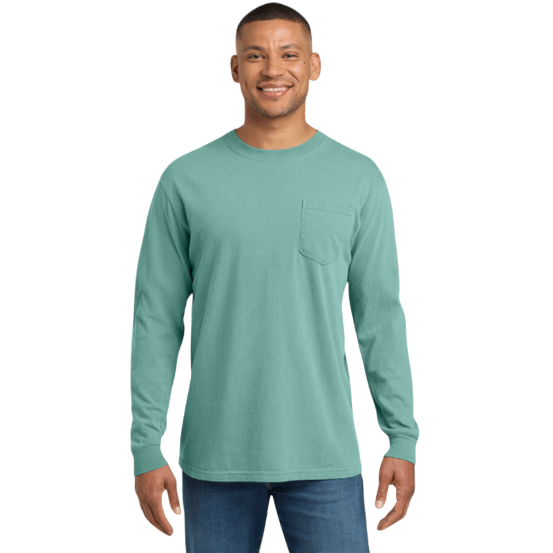 Comfort Colors ® Heavyweight Ring Spun Long Sleeve Pocket Tee - Long - Sleeved T-Shirts - SwagWear