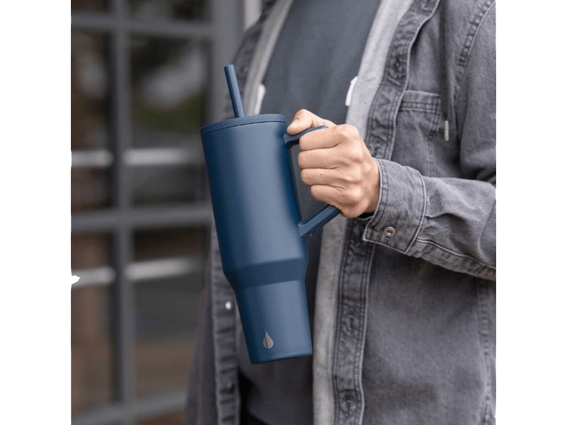 Commuter 40oz Tumbler - Navy Blue - Tumblers w/Straws - SwagWear