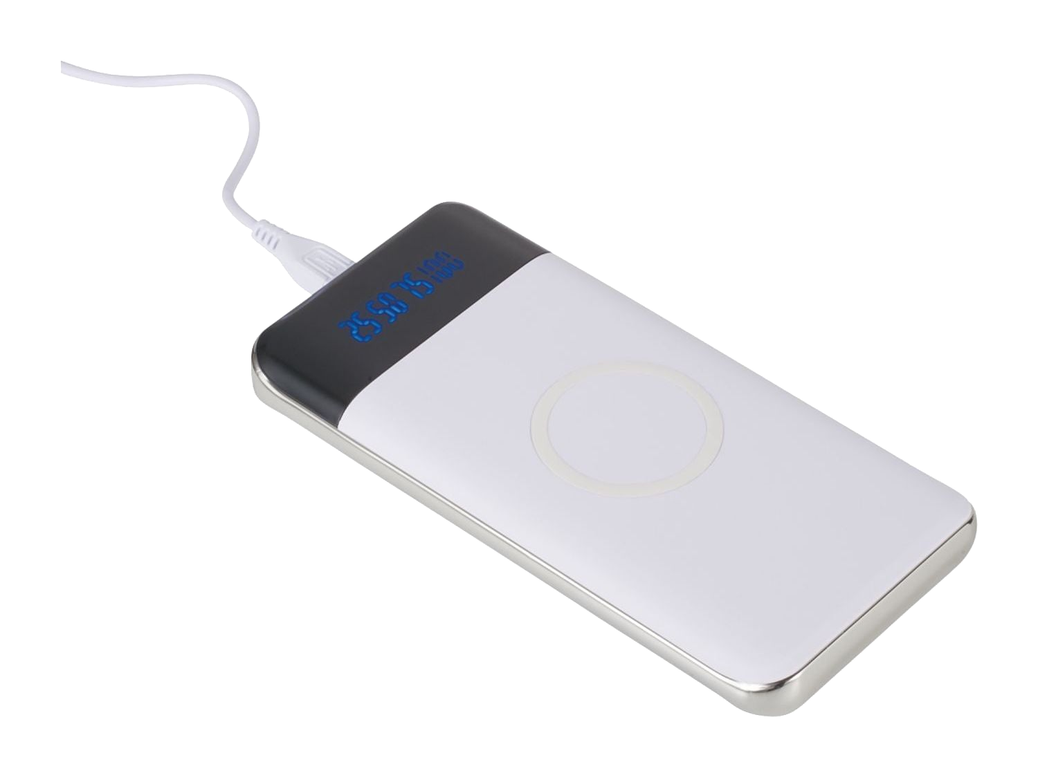 Constant 10000 mAh Wireless Power Bank w/Display - White - Wireless Power Banks