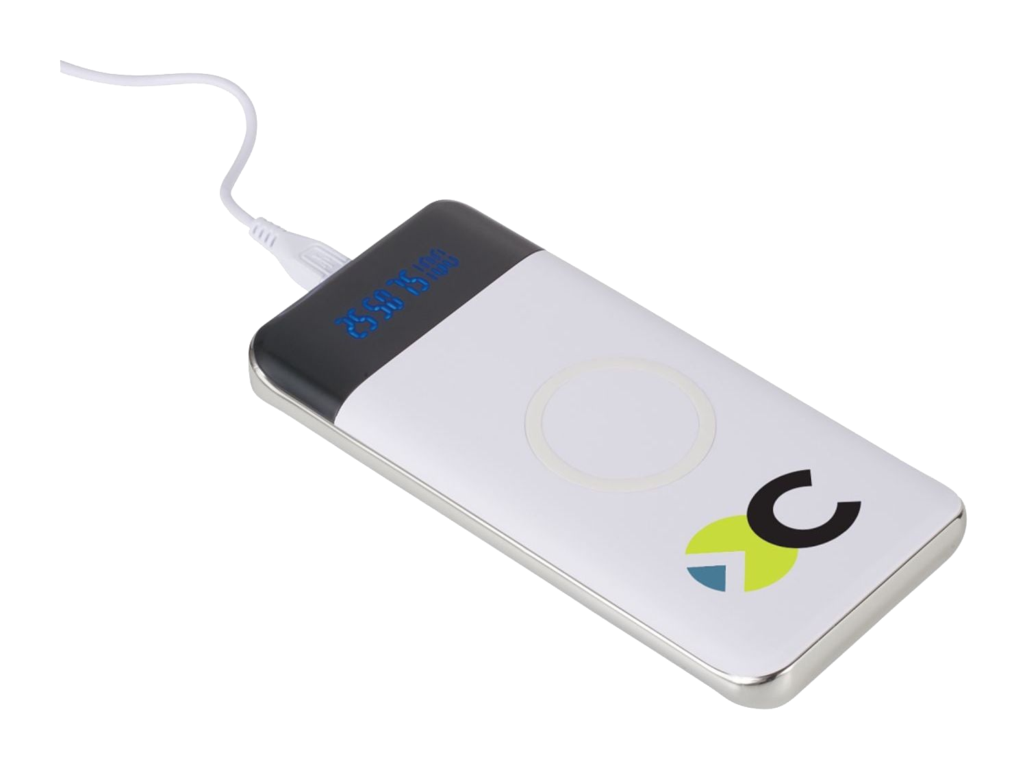 Constant 10000 mAh Wireless Power Bank w/Display - White - Wireless Power Banks