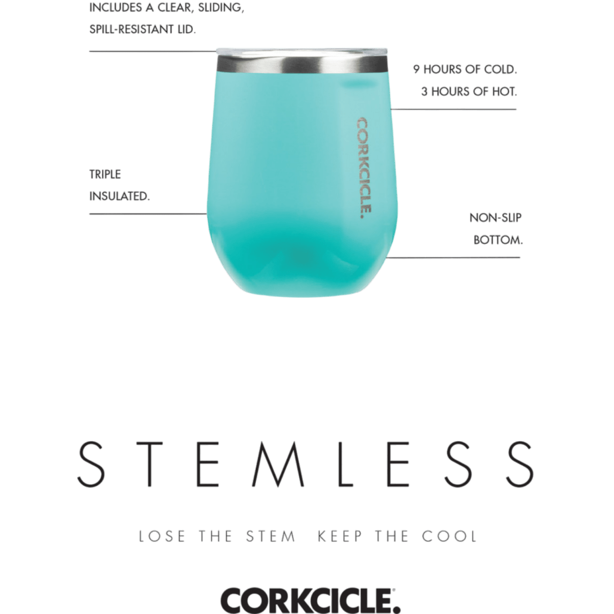 CORKCICLE® Stemless Wine Cup - 12 Oz. - Wine Tumblers - SwagWear
