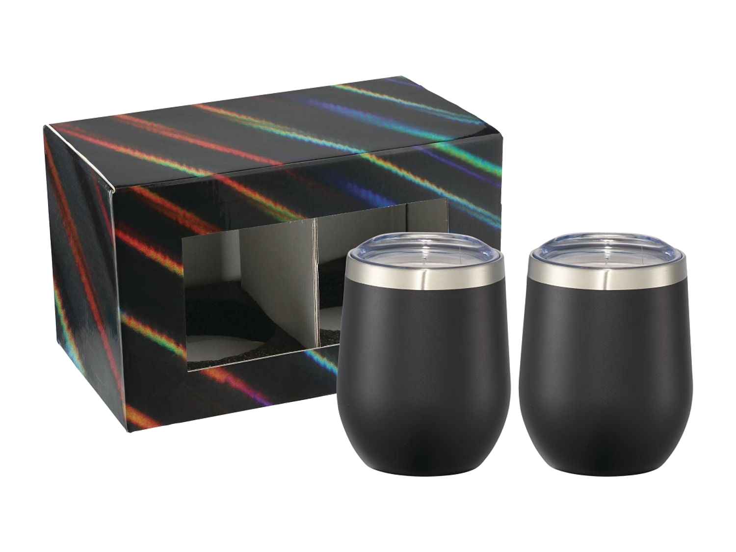 Corzo Cup 12oz 2 in 1 Gift Set - Black - Drinkware Sets