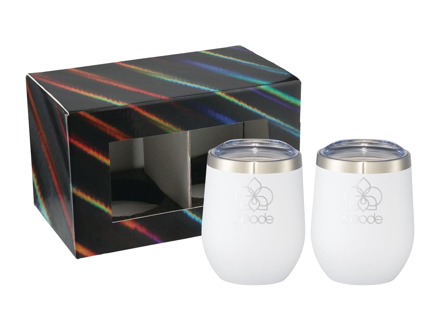 Corzo Cup 12oz 2 in 1 Gift Set - White - Drinkware Sets