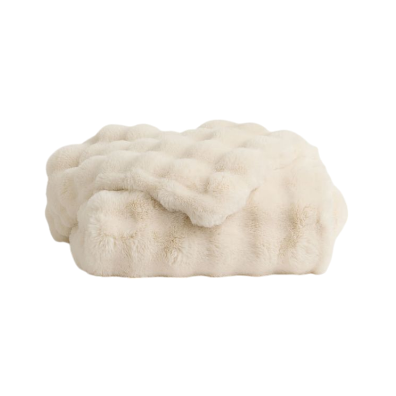 Cozy Earth Bubble Cuddle Blanket - Oversize Throw - Creme - Blankets