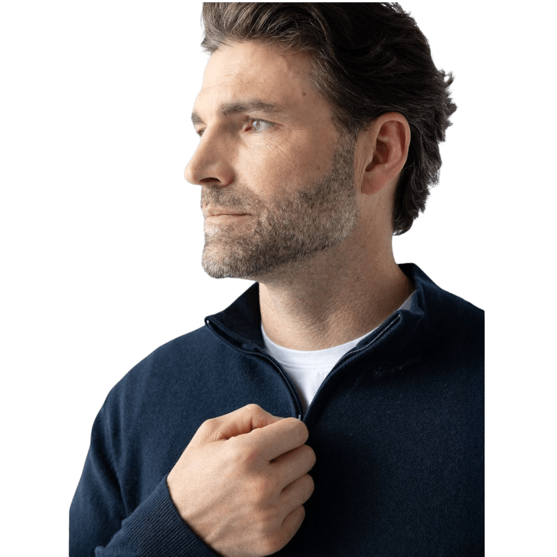 Cozy Earth Men's Quarter Zip Sweater - Sweaters - SwagWear