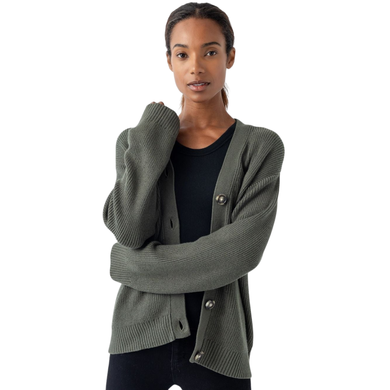 Cozy Earth Oversized Classic Cardigan - Olive / XS - Cardigans