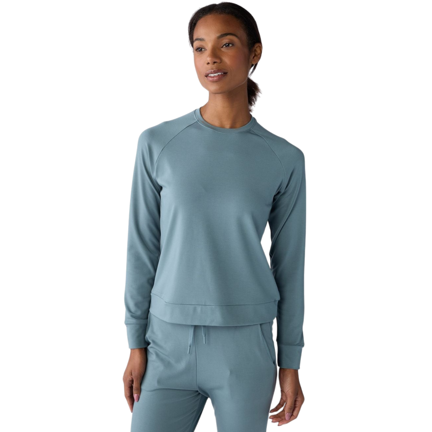 Cozy Earth Women’s Ultra-Soft Bamboo Pullover Crew - Oceanside / XS - Sweatshirts