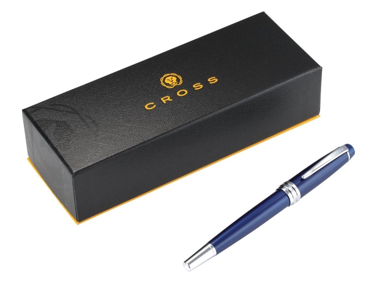 Cross® Bailey Blue Lacquer Roller Ball - Roller Ball Pens - SwagWear