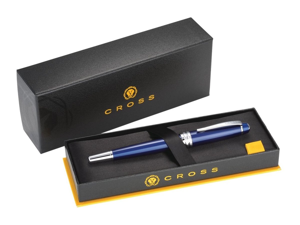 Cross® Bailey Blue Lacquer Roller Ball - Roller Ball Pens - SwagWear