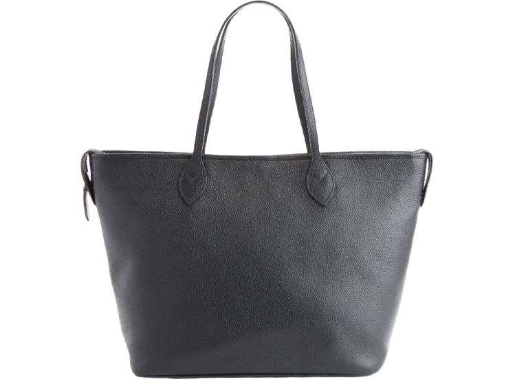 Pebbled Grain Wide Tote Bag with Wristlet