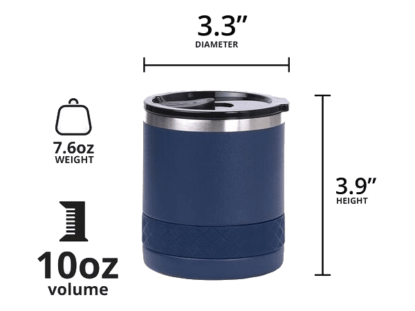 Elemental Recess 10oz Rocks Tumbler - Navy Blue - Rocks Tumblers - SwagWear