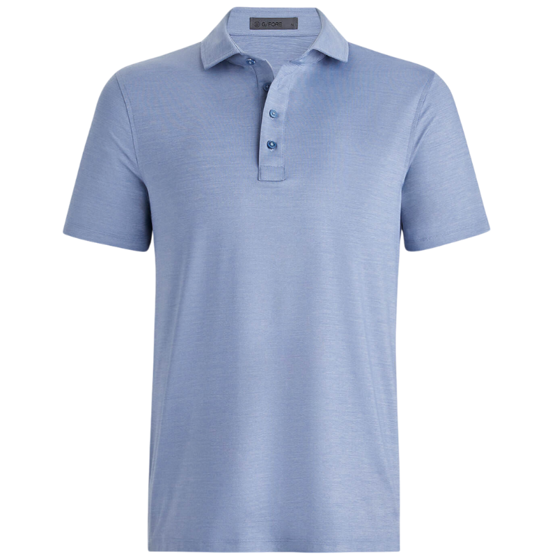 G/FORE Men's Rib Gusset Melange Ice Nylon Polo
