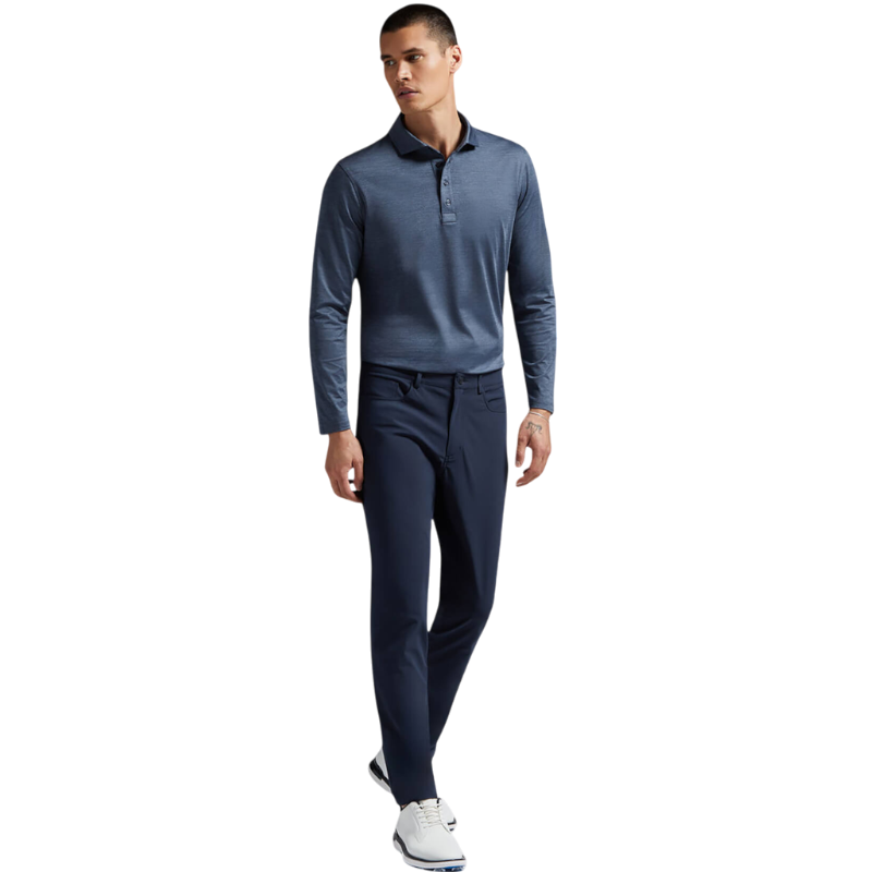 G/FORE Men's Rib Gusset Melange Ice Nylon Sun Shirt
