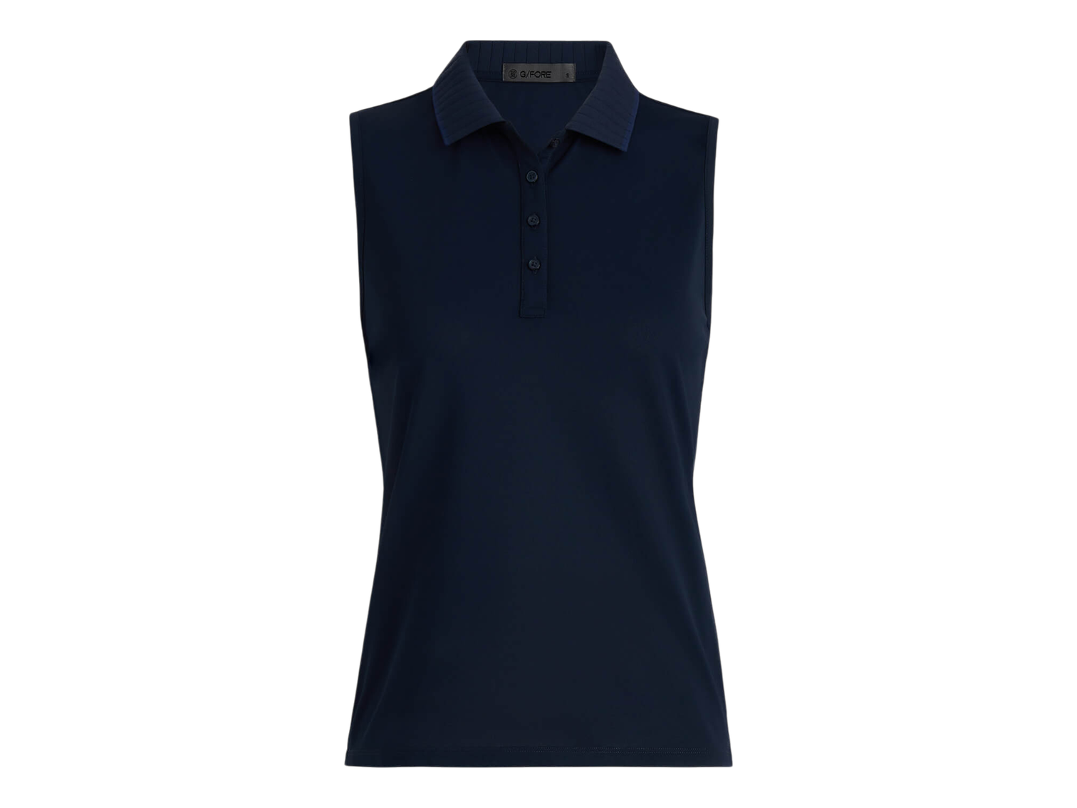 G/FORE Women’s Pleated Collar Tech Pique Sleeveless Polo - Twilight / L - Polos