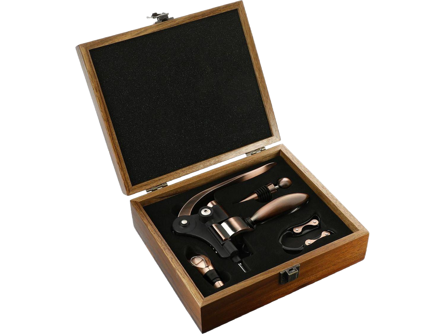 Graze Wood and Metal Wine Set - Wood - Barware