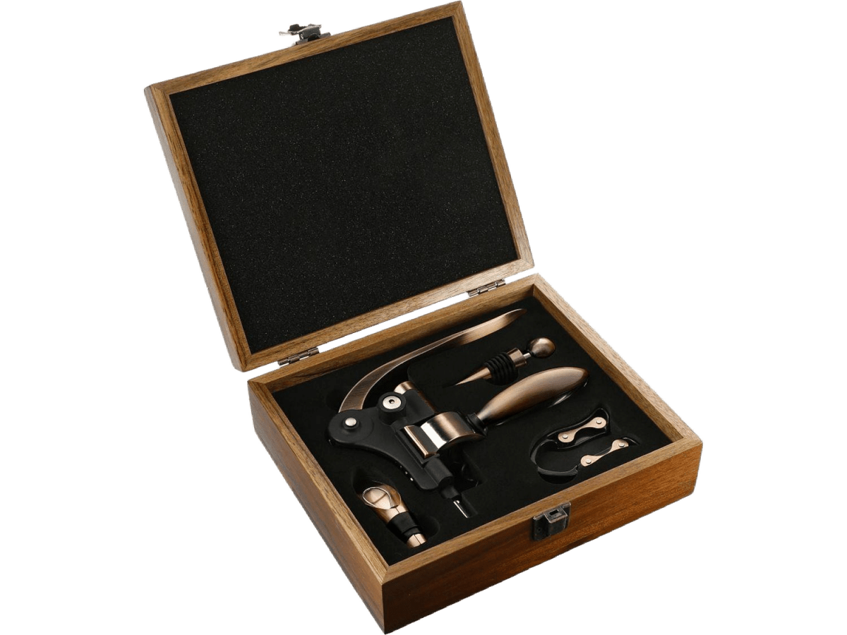 Graze Wood and Metal Wine Set - Barware - SwagWear