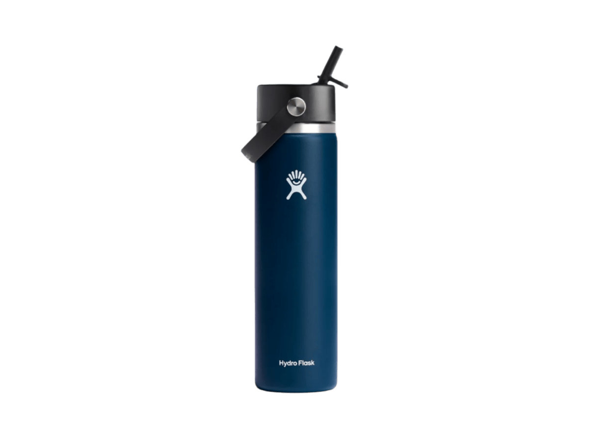 Hydro Flask® Wide Mouth 24oz Bottle with Flex Straw Cap - Water Bottles w/Straw - SwagWear