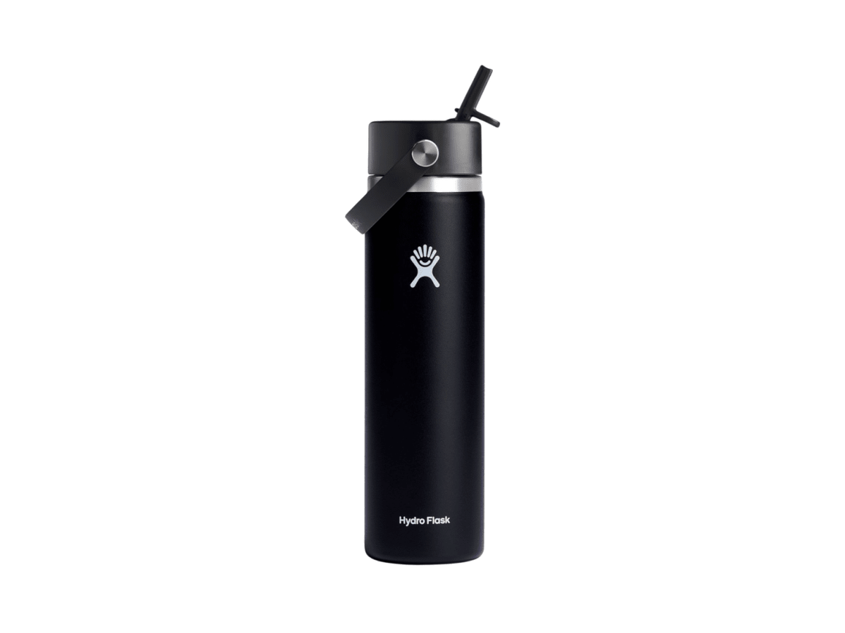 Hydro Flask® Wide Mouth 24oz Bottle with Flex Straw Cap - Water Bottles w/Straw - SwagWear