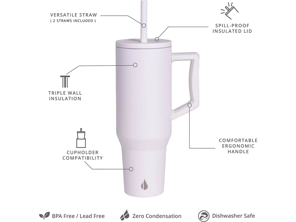 Elemental Commuter 40oz Tumbler - White