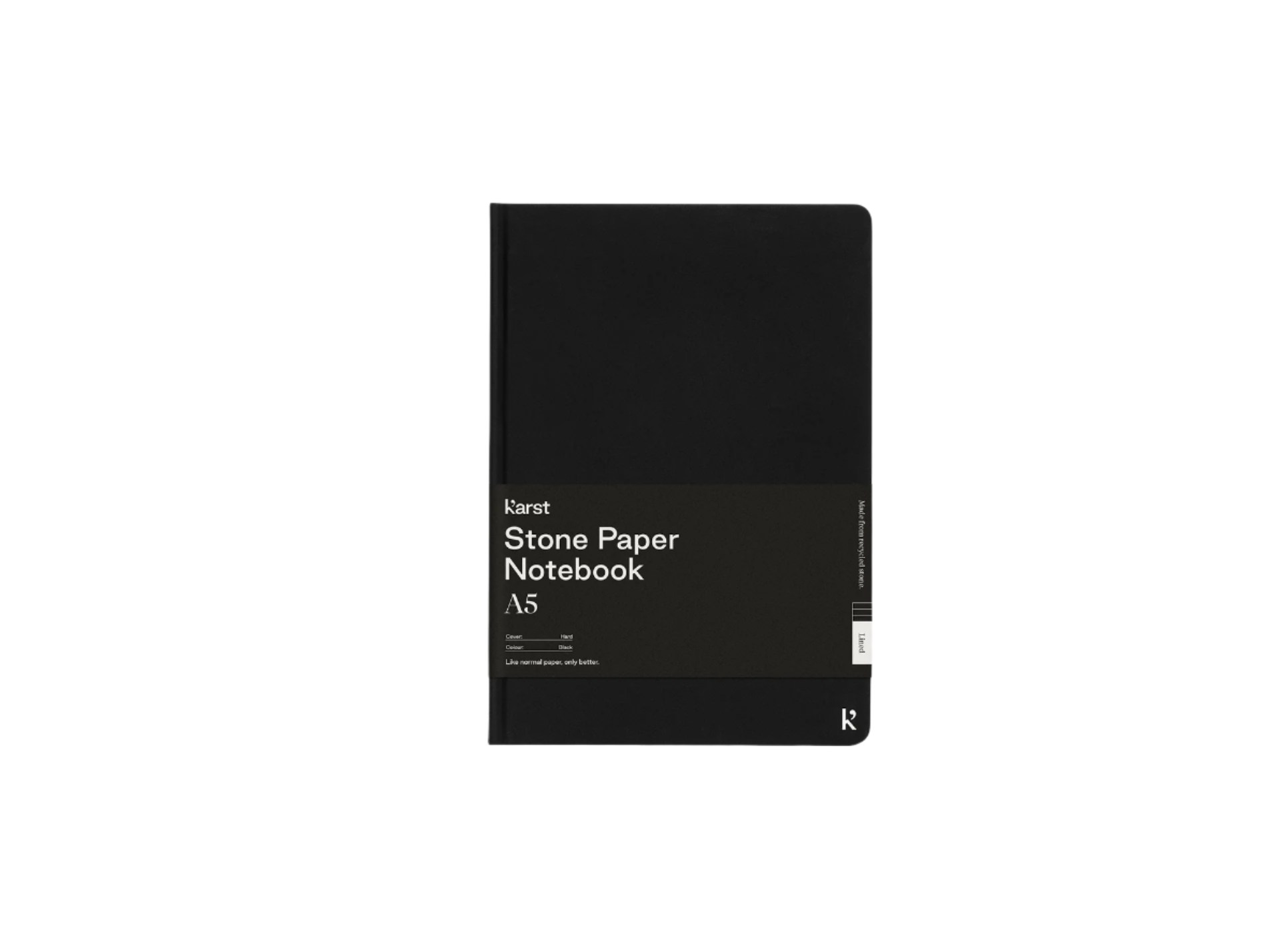 Karst Stone Paper Hardcover Notebook - Black / Lined - Stone Notebooks
