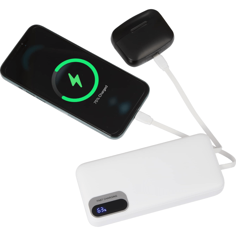 Laptop Power 20,000 mAh PD Power Bank with Integrated Cables - Wireless Power Banks - SwagWear