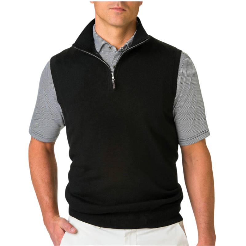 Fairway & Greene Men's Baruffa Merino Quarter-Zip Vest