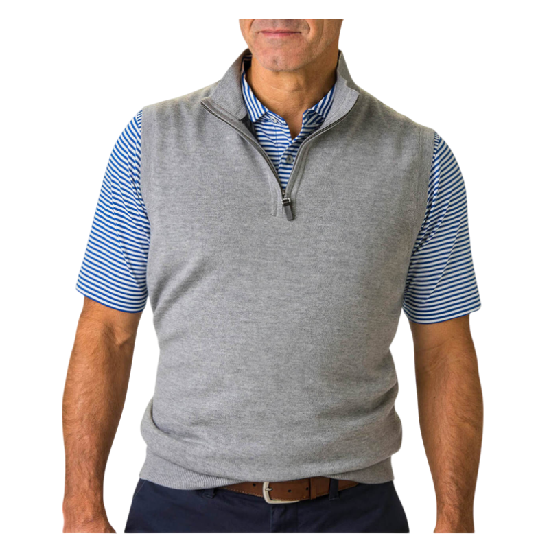 Fairway & Greene Men's Baruffa Merino Quarter-Zip Vest
