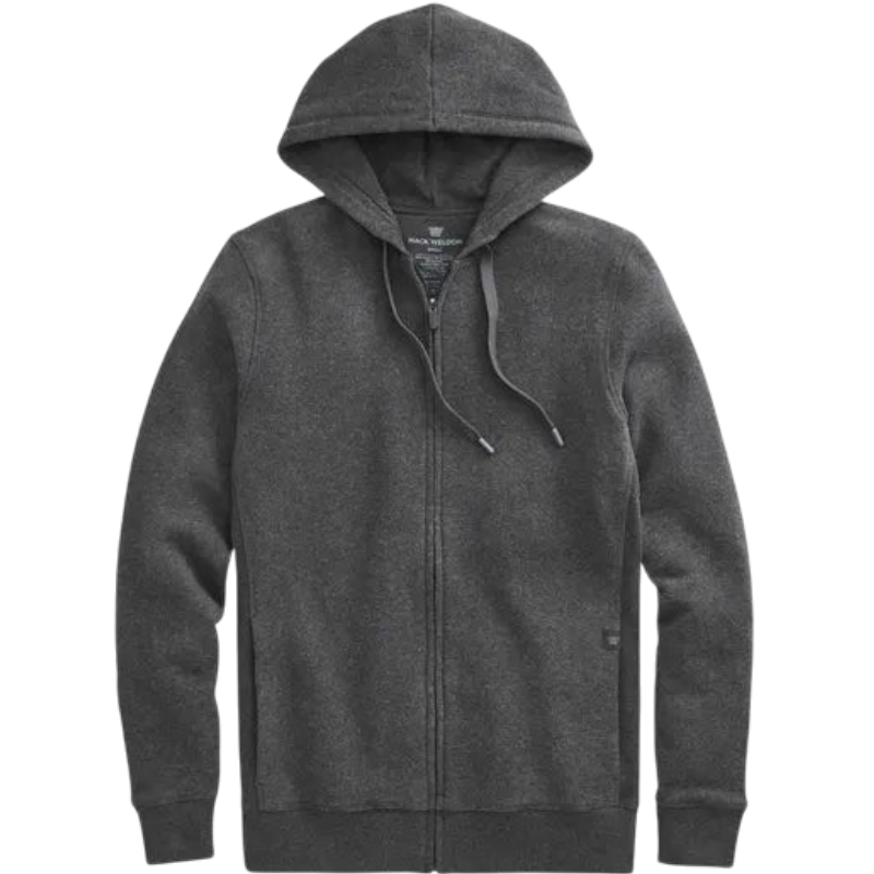 Mack Weldon ACE Full-Zip Hooded Sweatshirt - Charcoal Heather / S - Full-Zip Hoodies