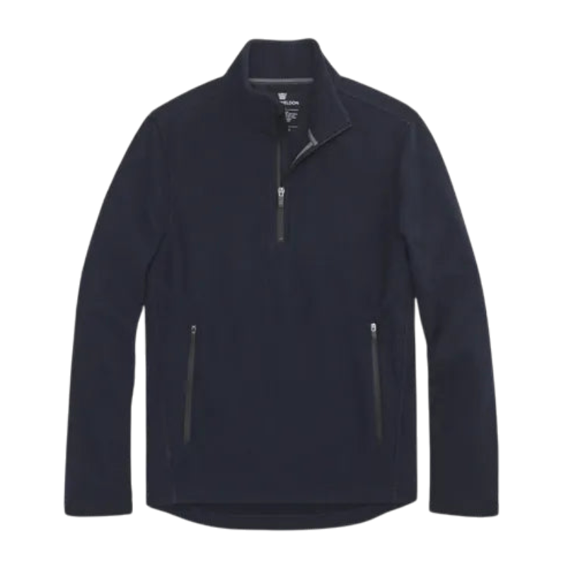 Mack Weldon Latitude Fleece Half-Zip - Total Eclipse Blue / S - Pullovers