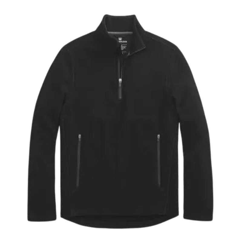 Mack Weldon Latitude Fleece Half-Zip - True Black / S - Pullovers