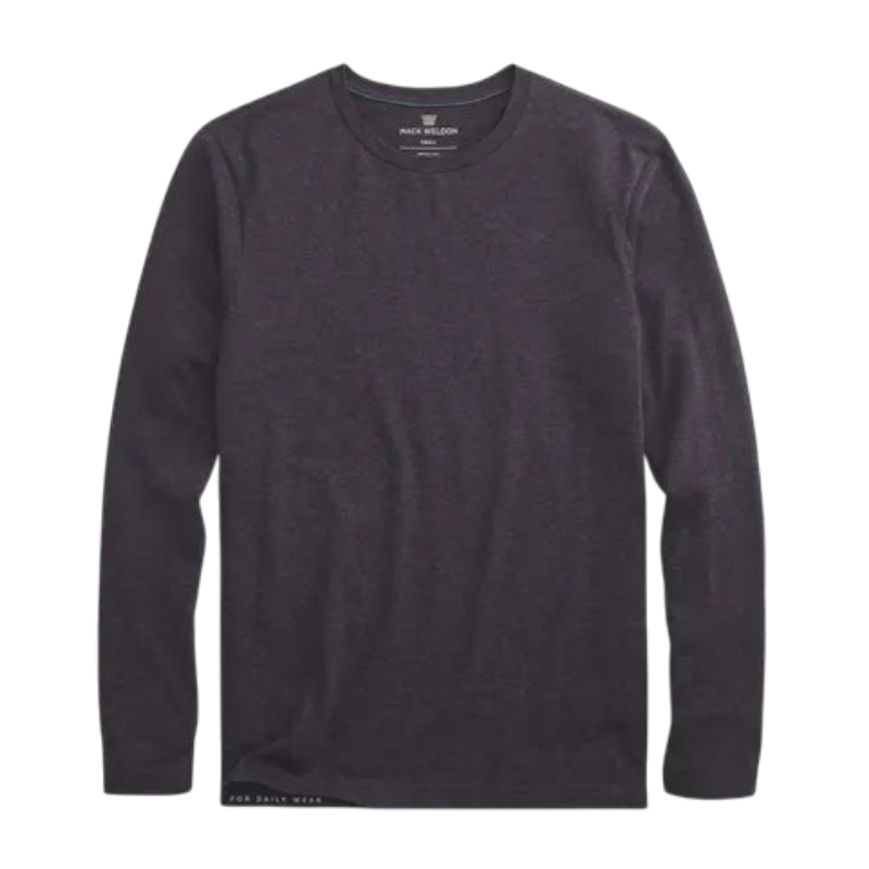 Mack Weldon Pima Long Sleeve T-Shirt - Plum Wine Heather / S - Long-Sleeved T-Shirts