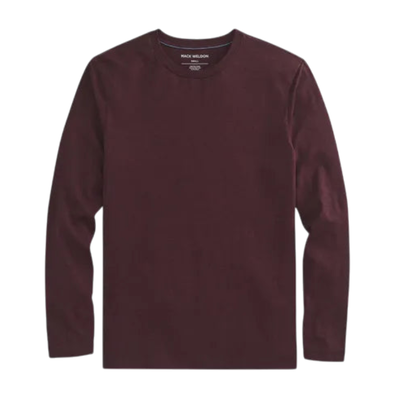 Mack Weldon Pima Long Sleeve T-Shirt - Purple Potion Heather / S - Long-Sleeved T-Shirts
