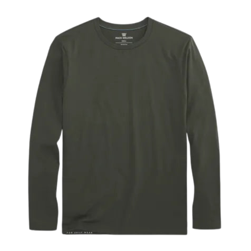 Mack Weldon Pima Long Sleeve T-Shirt - Tannenbaum / S - Long-Sleeved T-Shirts
