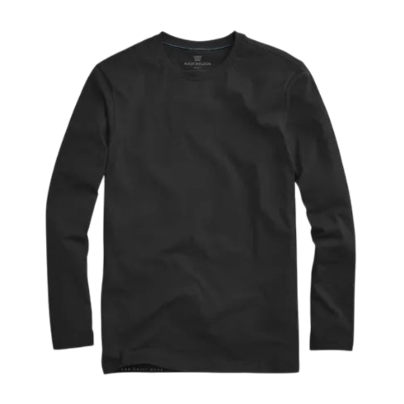 Mack Weldon Pima Long Sleeve T-Shirt - True Black / S - Long-Sleeved T-Shirts