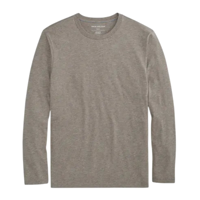 Mack Weldon Pima Long Sleeve T-Shirt - Truffle Heather / S - Long-Sleeved T-Shirts