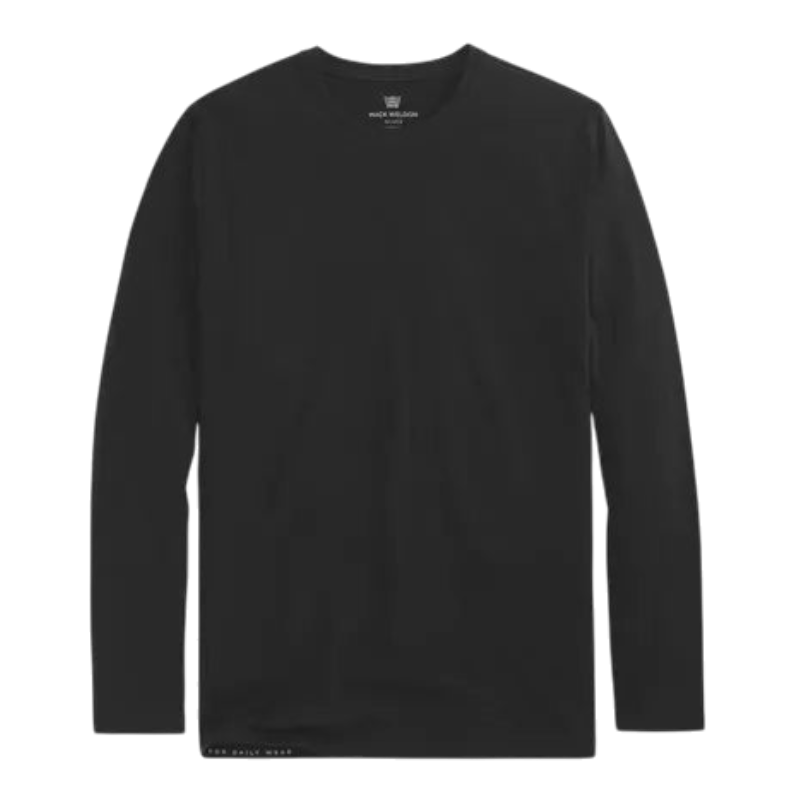 Mack Weldon SILVER Long Sleeve T-Shirt - True Black / S - Long-Sleeved T-Shirts