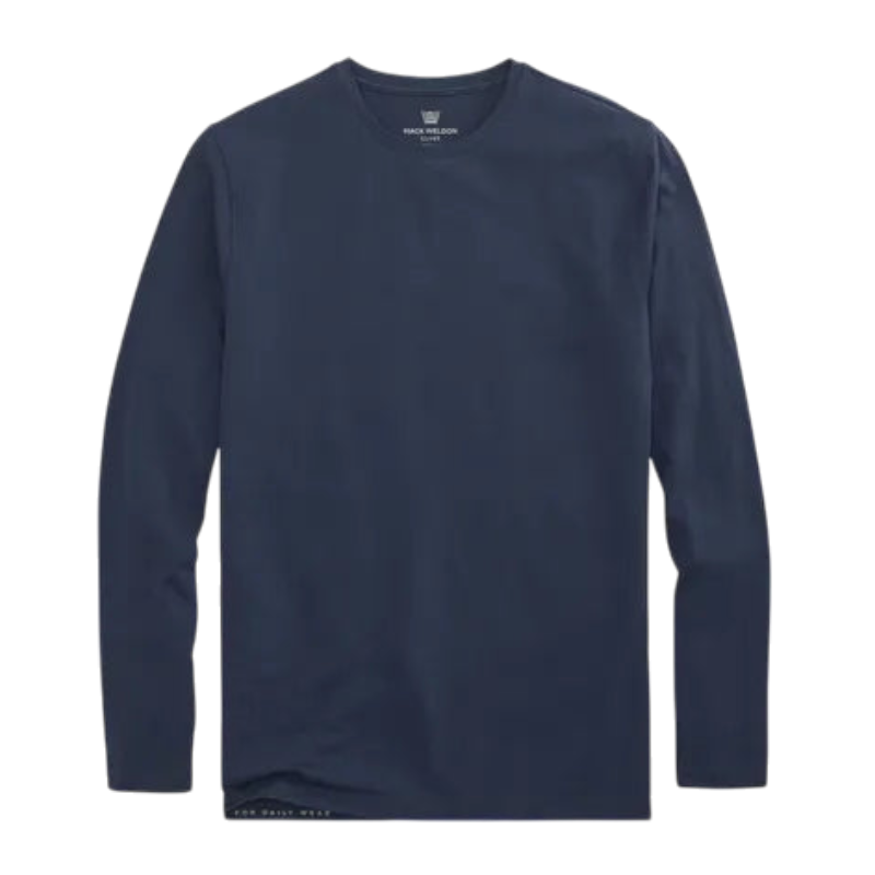 Mack Weldon SILVER Long Sleeve T-Shirt - True Navy / S - Long-Sleeved T-Shirts