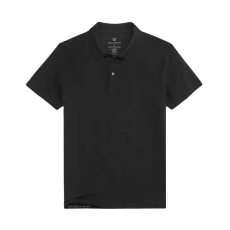 Mack Weldon Silver Pique Polo - True Black / S - Polos
