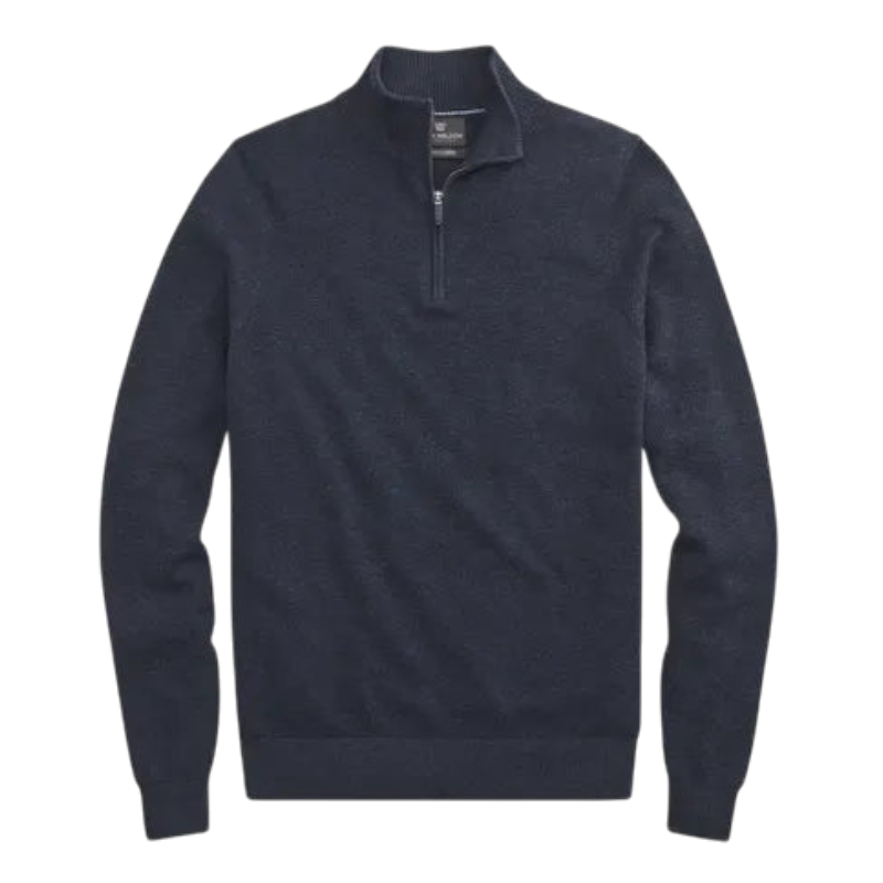 Mack Weldon Tech Linen Half-Zip - Navy Heather / S - Pullovers