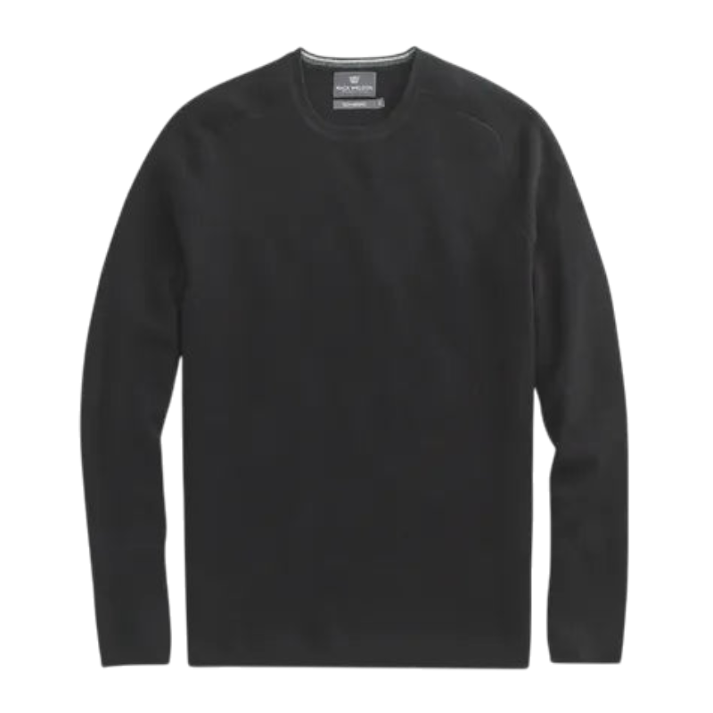Mack Weldon Tech Merino Crew Neck Sweater - True Black / S - Sweaters