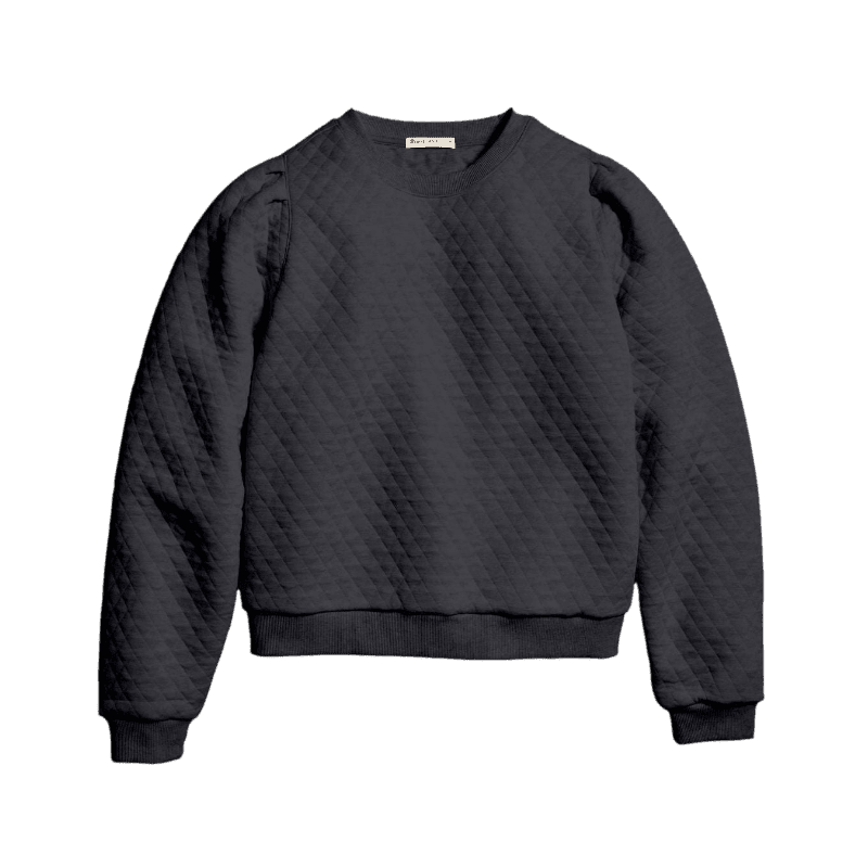 Marine Layer Women's Corbet Quilted Puff Sleeve Crewneck - Sweatshirts - SwagWear