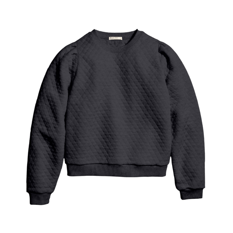 Marine Layer Women's Corbet Quilted Puff Sleeve Crewneck - Sweatshirts - SwagWear