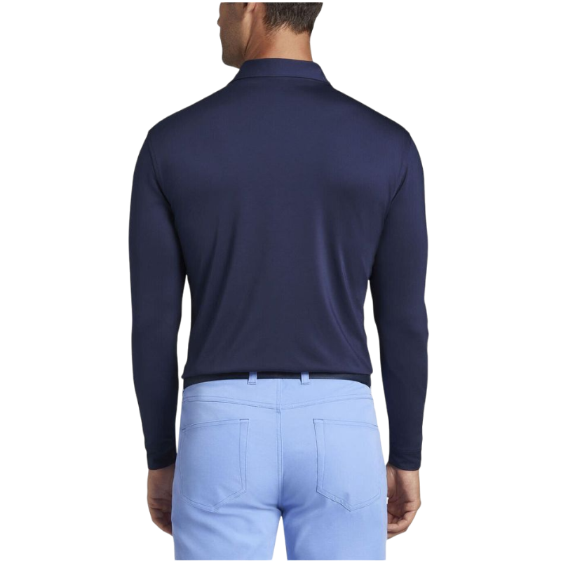Peter Millar Men's Solid Performance Long-Sleeve Jersey Polo