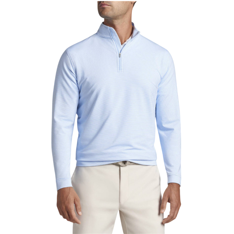 Peter Millar Men's Perth Sugar Stripe Performance Quarter-Zip