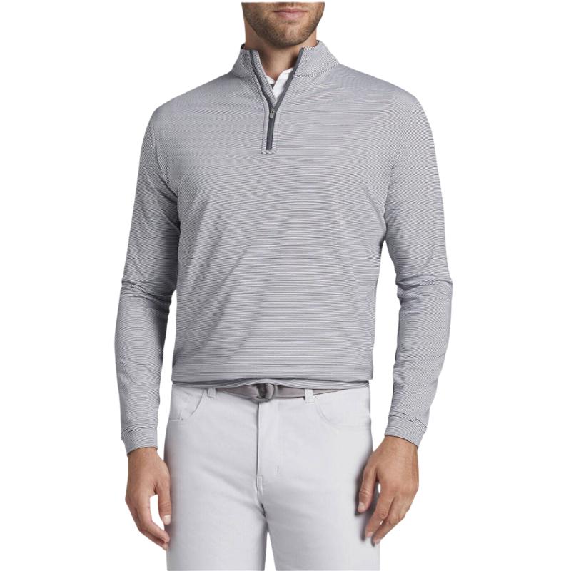 Peter Millar Men's Perth Sugar Stripe Performance Quarter-Zip