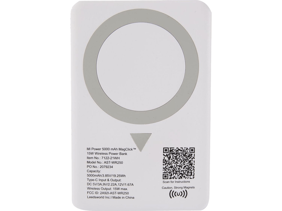 MI Power 5000 mAh MagClick™ 15W Wireless Power Bank - Wireless Power Banks - SwagWear